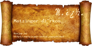 Metzinger Árkos névjegykártya